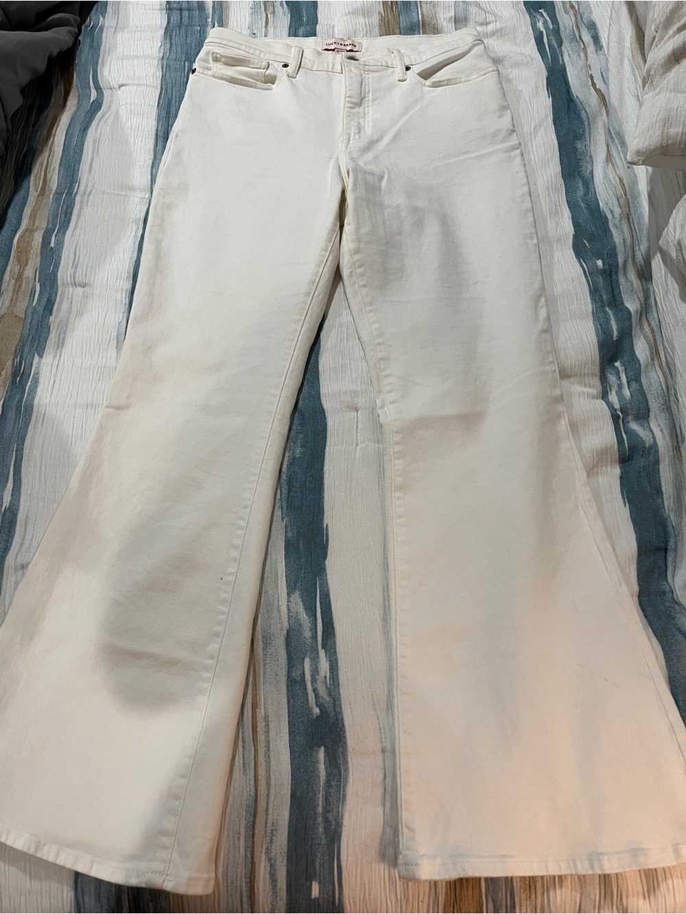 Lucky Brand Cream Wide-Leg Jeans